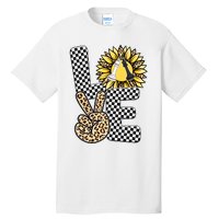 Chess T Shirts Love Chessboard Leopard Sunflower Graphic Plus Size Tall T-Shirt