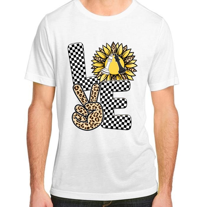 Chess T Shirts Love Chessboard Leopard Sunflower Graphic Plus Size Adult ChromaSoft Performance T-Shirt