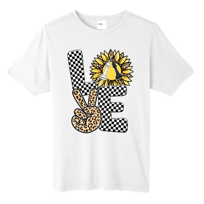 Chess T Shirts Love Chessboard Leopard Sunflower Graphic Plus Size Tall Fusion ChromaSoft Performance T-Shirt