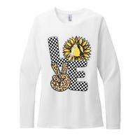 Chess T Shirts Love Chessboard Leopard Sunflower Graphic Plus Size Womens CVC Long Sleeve Shirt