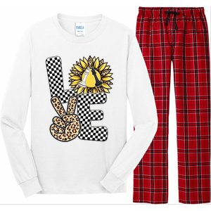 Chess T Shirts Love Chessboard Leopard Sunflower Graphic Plus Size Long Sleeve Pajama Set