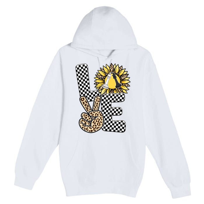 Chess T Shirts Love Chessboard Leopard Sunflower Graphic Plus Size Premium Pullover Hoodie