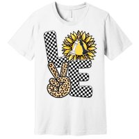 Chess T Shirts Love Chessboard Leopard Sunflower Graphic Plus Size Premium T-Shirt