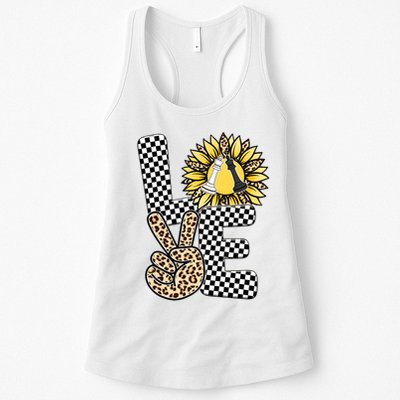 Chess T Shirts Love Chessboard Leopard Sunflower Graphic Plus Size Womens Tank Top