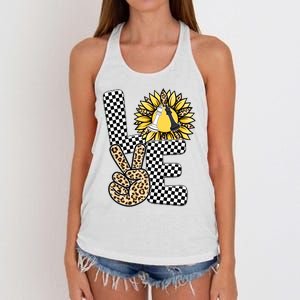 Chess T Shirts Love Chessboard Leopard Sunflower Graphic Plus Size Women's Knotted Racerback Tank