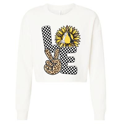 Chess T Shirts Love Chessboard Leopard Sunflower Graphic Plus Size Cropped Pullover Crew