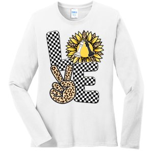 Chess T Shirts Love Chessboard Leopard Sunflower Graphic Plus Size Ladies Long Sleeve Shirt