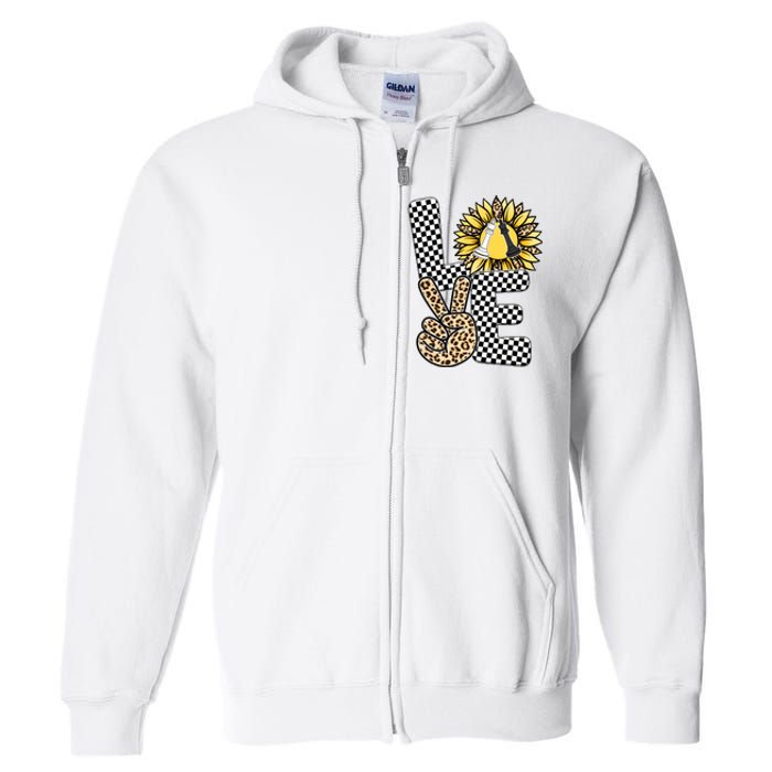 Chess T Shirts Love Chessboard Leopard Sunflower Graphic Plus Size Full Zip Hoodie