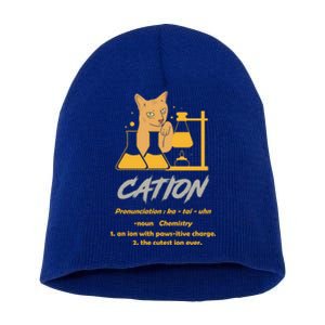 Chemistry Teacher Science Geek Cation Chemistry Cat Great Gift Short Acrylic Beanie