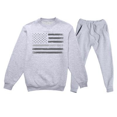 Corrections Thin Silver Line Flag For Correctional Officer Premium Crewneck Sweatsuit Set