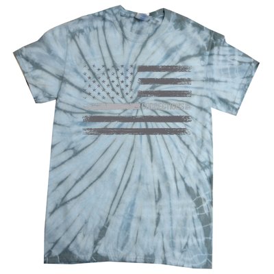 Corrections Thin Silver Line Flag For Correctional Officer Tie-Dye T-Shirt