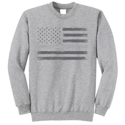 Corrections Thin Silver Line Flag For Correctional Officer Tall Sweatshirt