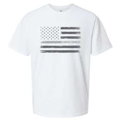 Corrections Thin Silver Line Flag For Correctional Officer Sueded Cloud Jersey T-Shirt