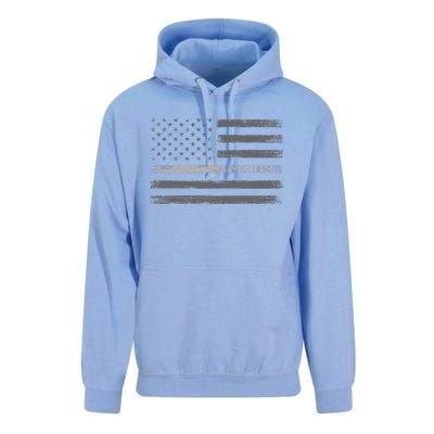 Corrections Thin Silver Line Flag For Correctional Officer Unisex Surf Hoodie