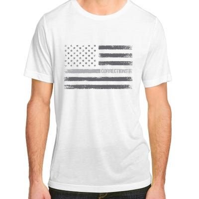 Corrections Thin Silver Line Flag For Correctional Officer Adult ChromaSoft Performance T-Shirt