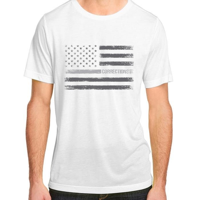 Corrections Thin Silver Line Flag For Correctional Officer Adult ChromaSoft Performance T-Shirt