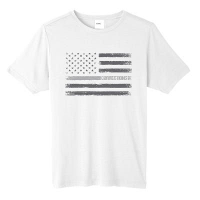 Corrections Thin Silver Line Flag For Correctional Officer Tall Fusion ChromaSoft Performance T-Shirt