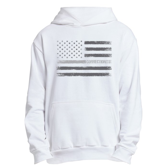 Corrections Thin Silver Line Flag For Correctional Officer Urban Pullover Hoodie