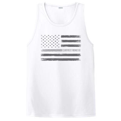 Corrections Thin Silver Line Flag For Correctional Officer PosiCharge Competitor Tank