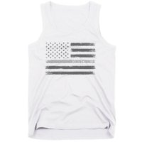 Corrections Thin Silver Line Flag For Correctional Officer Tank Top