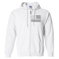 Corrections Thin Silver Line Flag For Correctional Officer Full Zip Hoodie