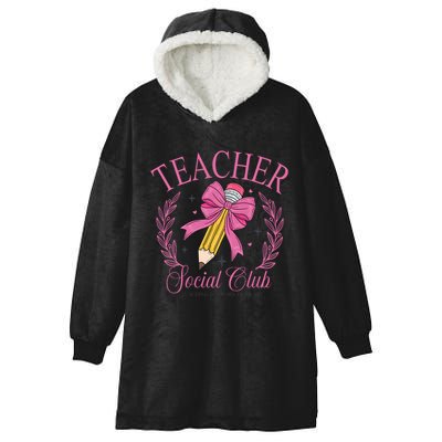 Coquette Teacher Social Club Teacher Is A Work Of Heart Hooded Wearable Blanket