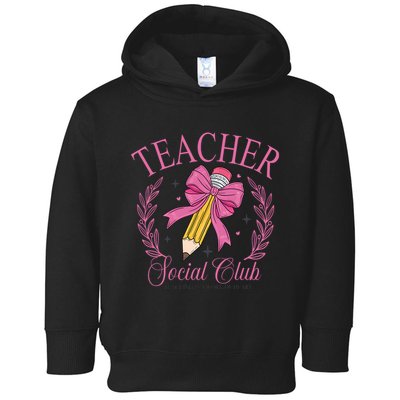 Coquette Teacher Social Club Teacher Is A Work Of Heart Toddler Hoodie
