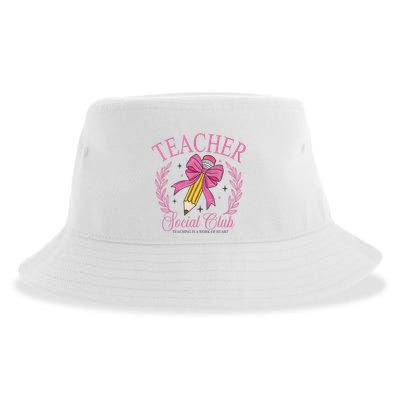 Coquette Teacher Social Club Teacher Is A Work Of Heart Sustainable Bucket Hat