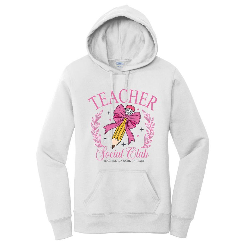 Coquette Teacher Social Club Teacher Is A Work Of Heart Women's Pullover Hoodie