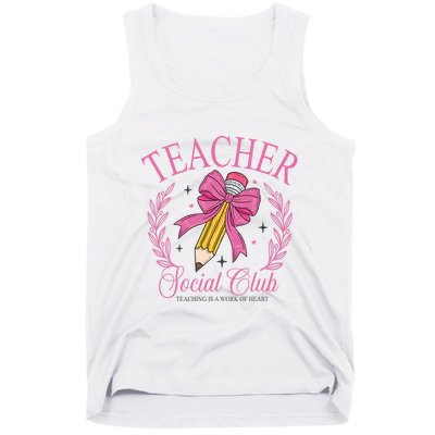 Coquette Teacher Social Club Teacher Is A Work Of Heart Tank Top