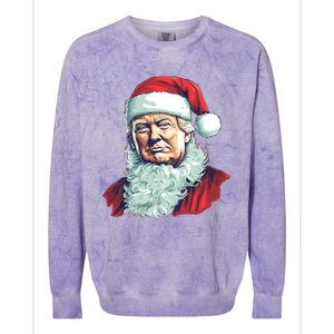 Christmas Trump Santa Outfit Art Portrait Graphic Gift Colorblast Crewneck Sweatshirt