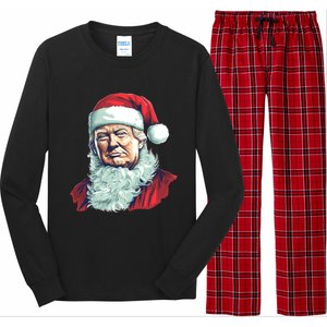 Christmas Trump Santa Outfit Art Portrait Graphic Gift Long Sleeve Pajama Set