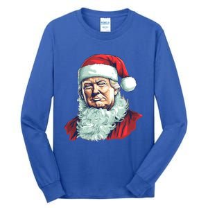 Christmas Trump Santa Outfit Art Portrait Graphic Gift Tall Long Sleeve T-Shirt