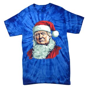 Christmas Trump Santa Outfit Art Portrait Graphic Gift Tie-Dye T-Shirt