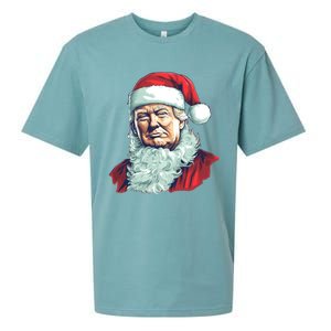 Christmas Trump Santa Outfit Art Portrait Graphic Gift Sueded Cloud Jersey T-Shirt