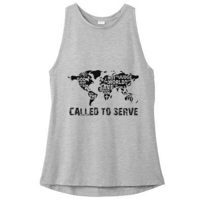 Called To Serve Gospel Christian Missions Nations Faith Lds Ladies PosiCharge Tri-Blend Wicking Tank