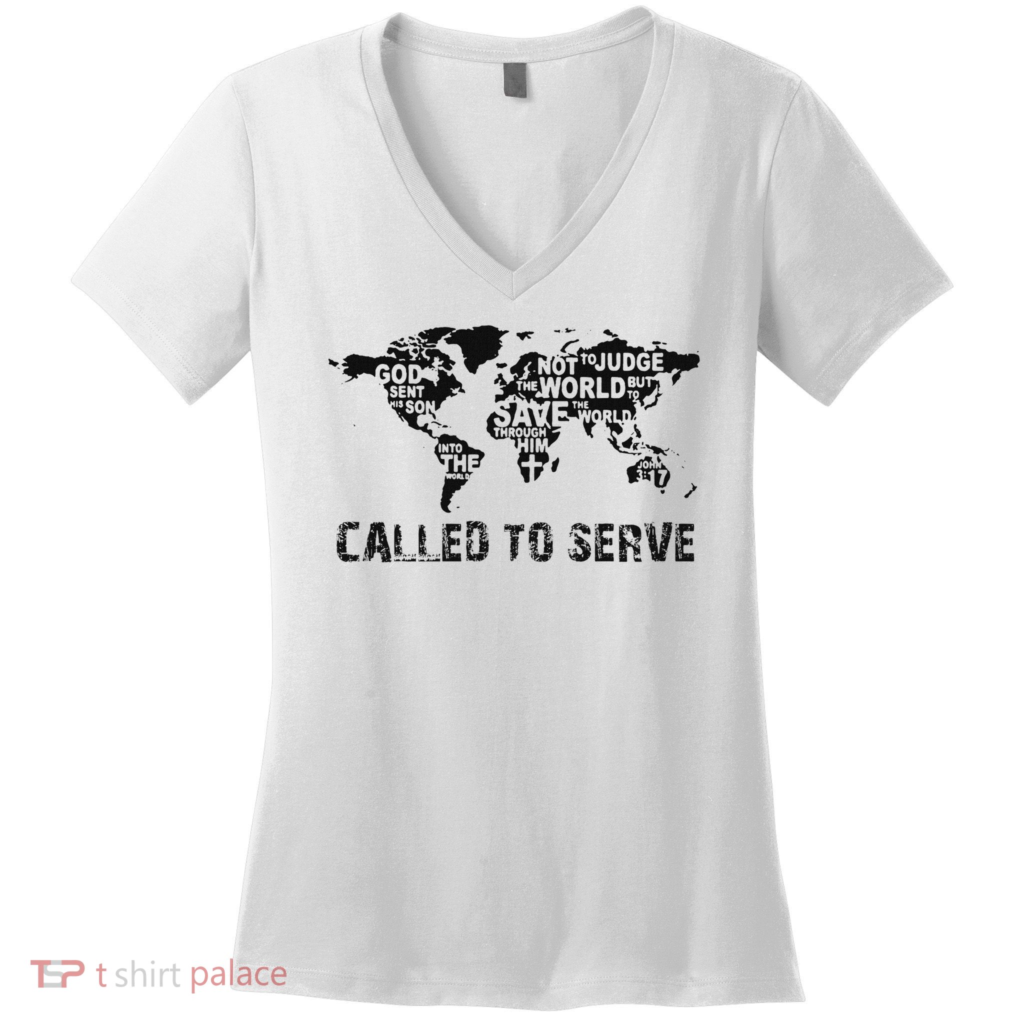Called To Serve Gospel Christian Missions Nations Faith Lds Women's V-Neck T-Shirt