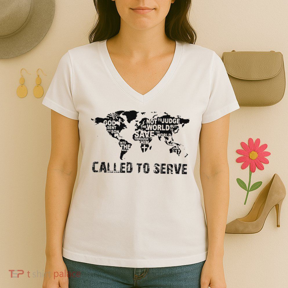 Called To Serve Gospel Christian Missions Nations Faith Lds Women's V-Neck T-Shirt