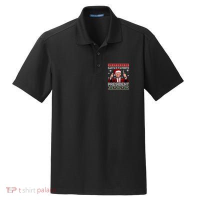 Christmas Trump SantaS Favorite President Xmas Ugly Great Gift Dry Zone Grid Polo