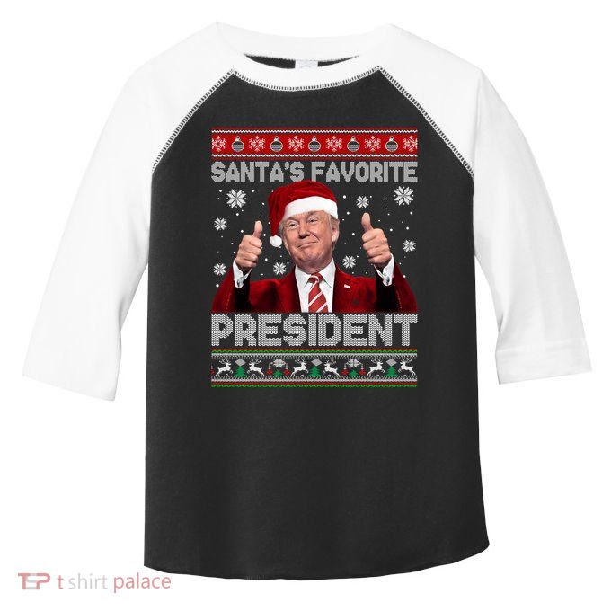 Christmas Trump SantaS Favorite President Xmas Ugly Great Gift Toddler Fine Jersey T-Shirt