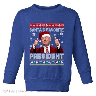 Christmas Trump SantaS Favorite President Xmas Ugly Great Gift Toddler Sweatshirt