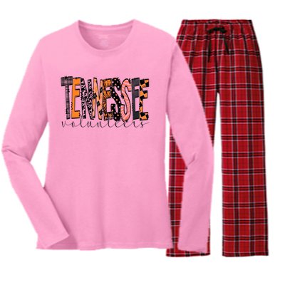 Crossword Tennessee Sport Gameday Winner Tennessee Football Champion Women's Long Sleeve Flannel Pajama Set 