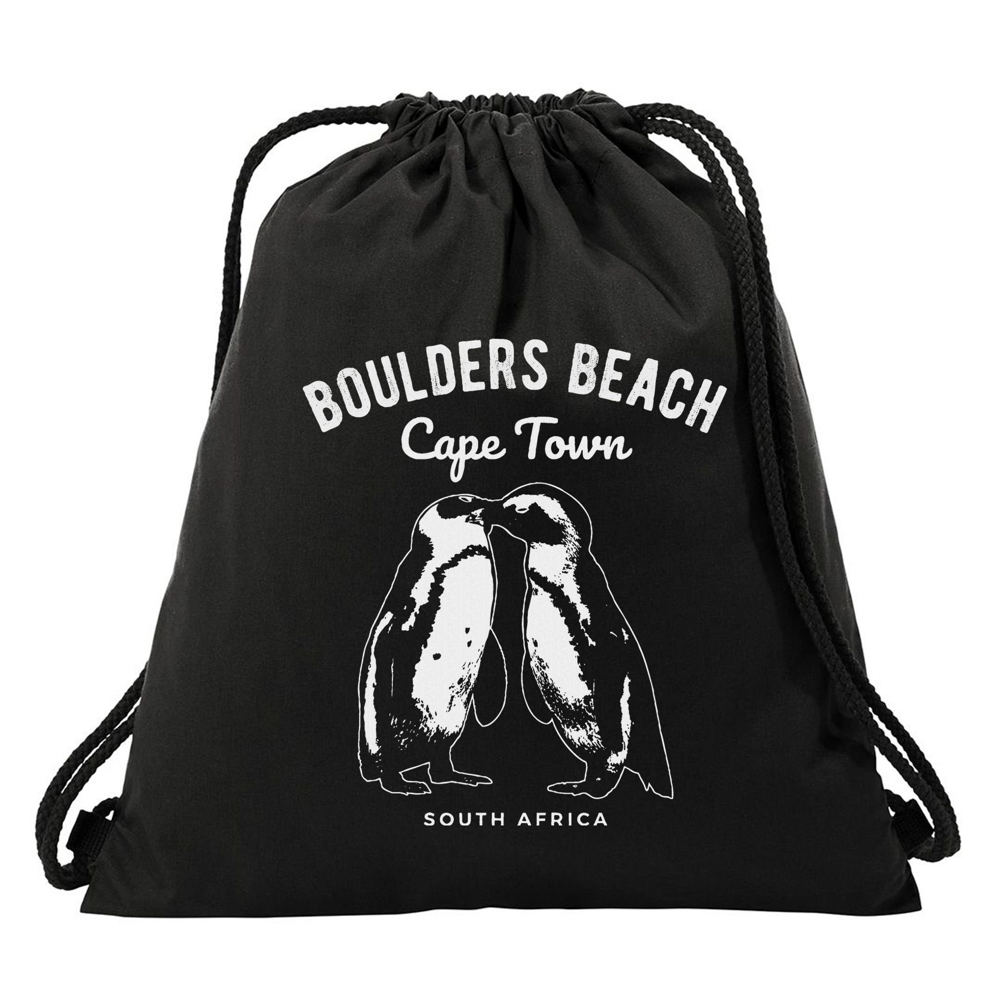 Cape Town South Africa Boulders Beach Penguin Drawstring Bag