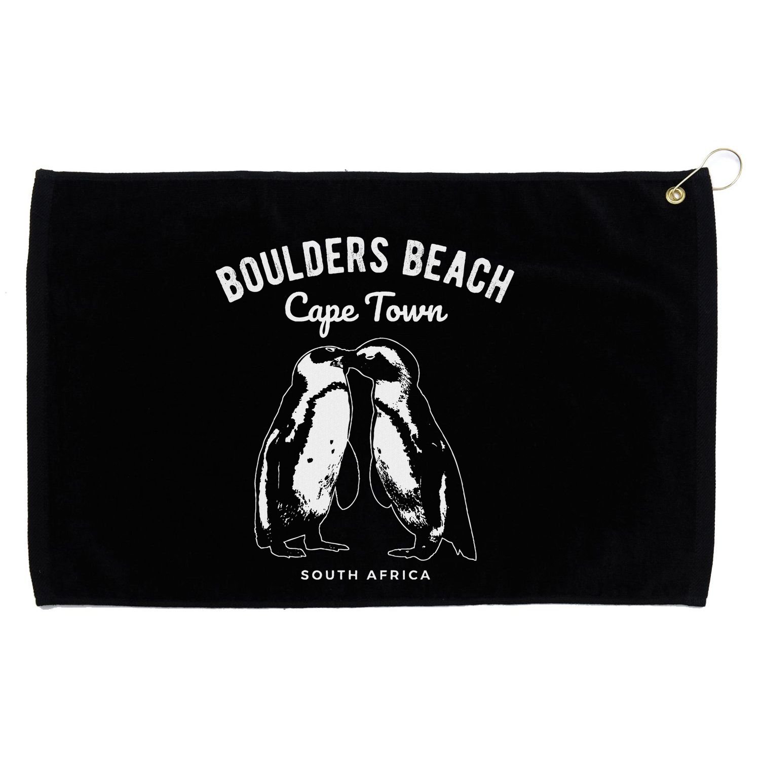 Cape Town South Africa Boulders Beach Penguin Grommeted Golf Towel