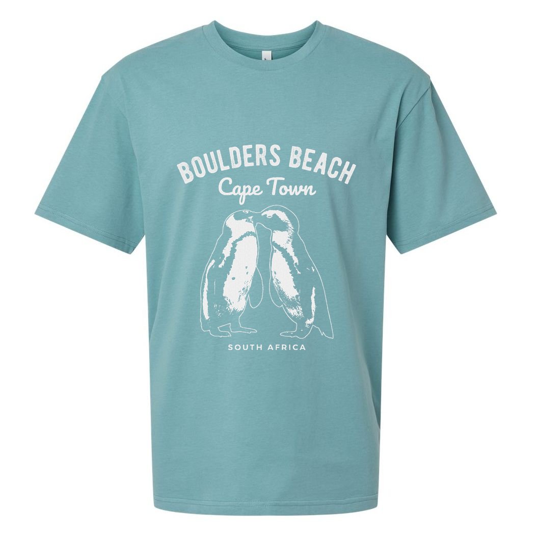 Cape Town South Africa Boulders Beach Penguin Sueded Cloud Jersey T-Shirt