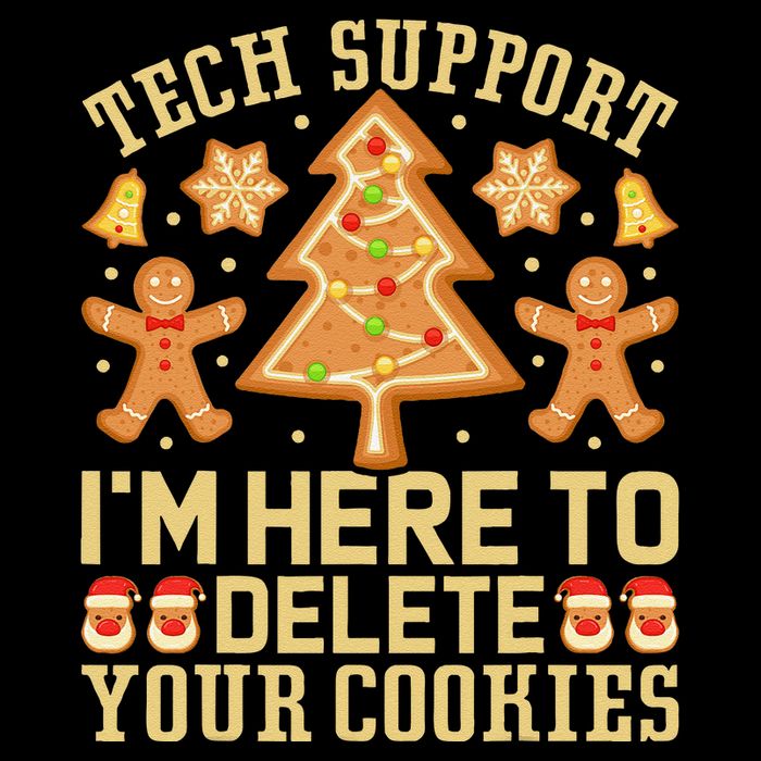 Christmas Tech Support Here To Delete Cookies Xmas Drawstring Bag