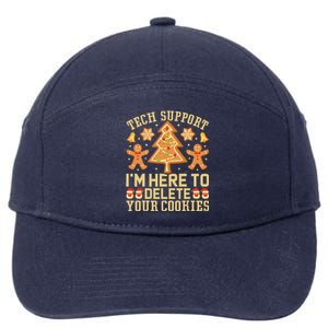 Christmas Tech Support Here To Delete Cookies Xmas 7-Panel Snapback Hat