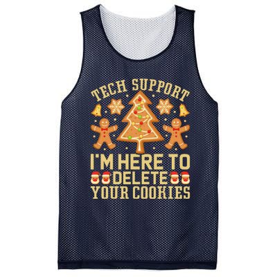 Christmas Tech Support Here To Delete Cookies Xmas Mesh Reversible Basketball Jersey Tank