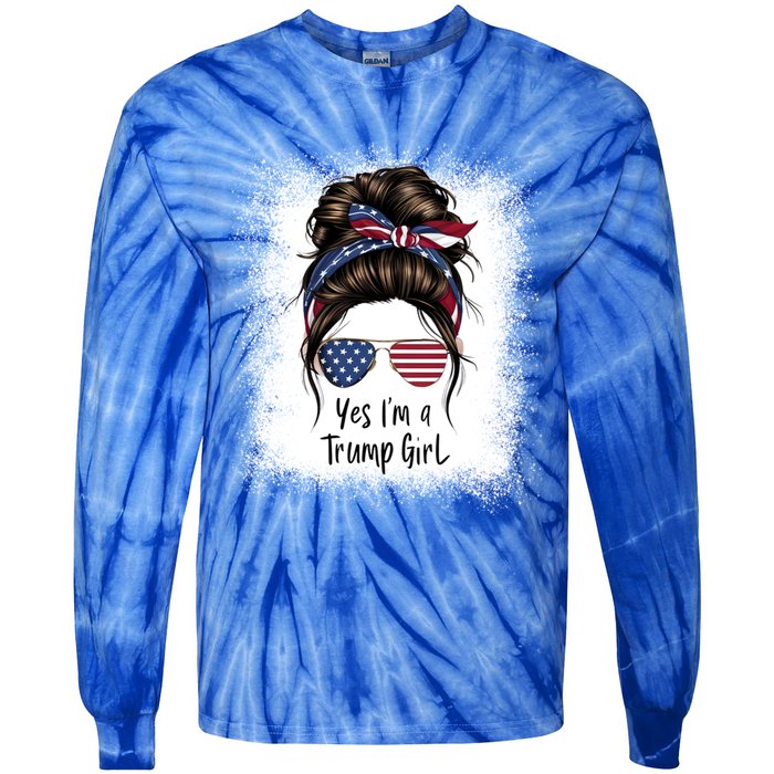 Cute Trump Saying Yes I M A Trump Gift Tie-Dye Long Sleeve Shirt