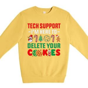 Christmas Tech Support Here To Delete Your Cookies Xmas Cool Premium Crewneck Sweatshirt